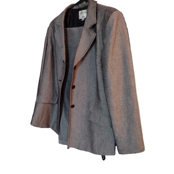 Le Suit Women's Black Herringbone Blazer and Pants Set – Size 18 - Picture 1 of 4